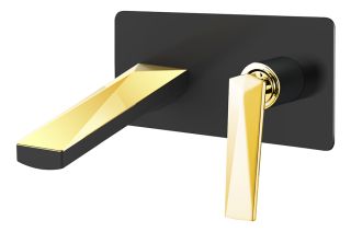 Смеситель встраиваемый Boheme Venturo для раковины чёрный/золото 385-B